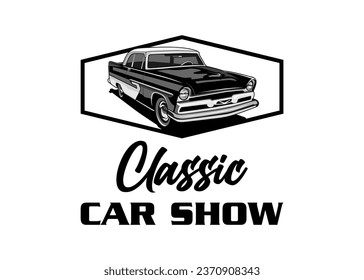  Classic car show illustraton vector logo design