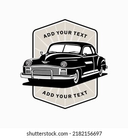 classic car show party logo design icon vector