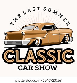 classic car show party logo design icon vector svg