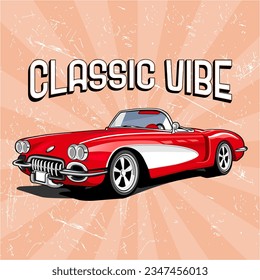 classic car show party logo design icon vector