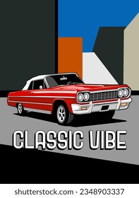 classic car show party logo design icon vector