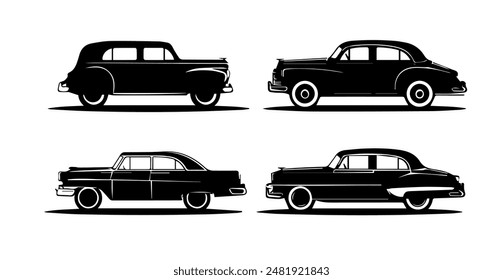 Classic Car Silhouette Vector illustration