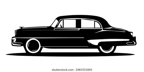 Classic Car Silhouette Vector illustration