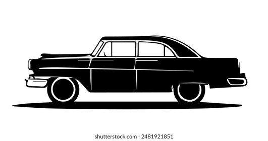 Classic Car Silhouette Vector illustration