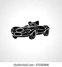 Classic car silhouette. Vector retro hot rod