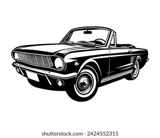 Classic car silhouette vector, suitable for various designs related to automotive, retro or vintage themes.