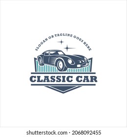 Classic Car Sport Logo Design Vector Image