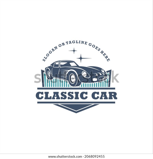 Classic Car Sport Logo\
Design Vector Image