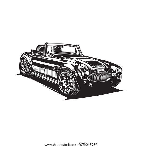 classic car sport\
silhouette black and\
white