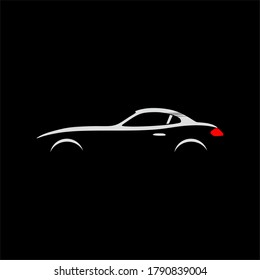 Classic car sport car supercar silhouette vector logo