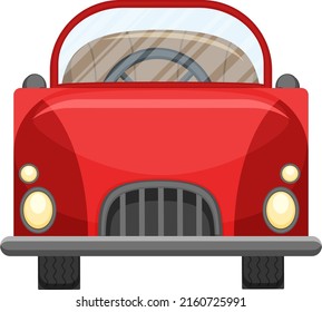 Classic car toy in cartoon design illustration