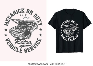 Classic car T-shirt design. Retro Vintage Cars t-shirt graphic. american car vector t shirts. old car tshirt design.