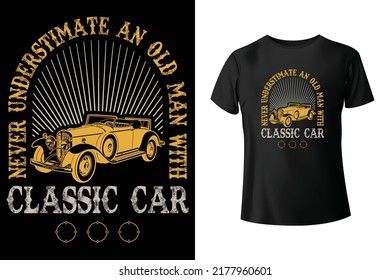 Plantilla clásica de diseño de camisetas de coche