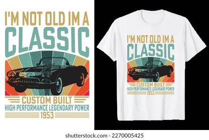 camiseta clásica para automóvil, motor a medida vintage, ilustración americana para automóvil, camiseta clásica para automóvil, ilustración americana de automóviles, 