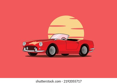 Classic car unique vector illustration