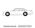Classic Car Vector vector line art outline black white
transparent background image

