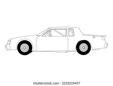 Classic Car Vector vector line art outline black white
transparent background image