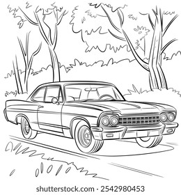 Classic car vector design illustration