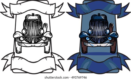 Classic car vector drawings.
