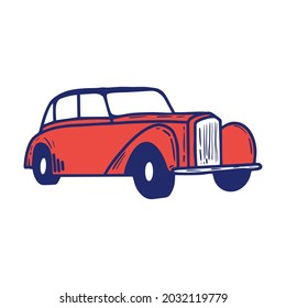 Classic Car vector illustration with hand drawn style