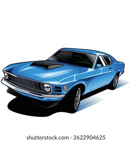 Classic Car Vector Illustration – Sleek and Modern Performance Vehicle