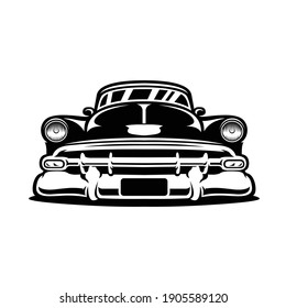 Classic car vector image illustration front view isolated