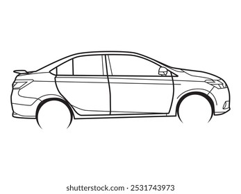 Classic car vector line art illustration