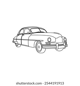 Classic Car vector line illustration design, for business related to automotive industry