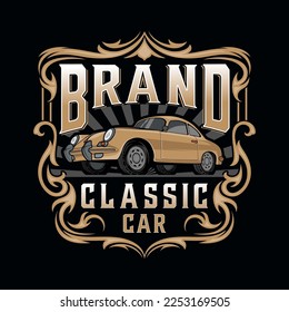 
classic car vector logo design. classic car theme with vintage style, for classic car business, old car repair and repair