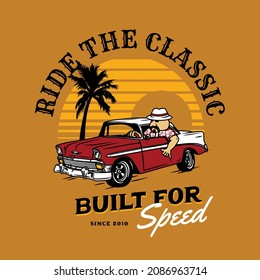 Classic Car Vintage Logo Badge Illustration