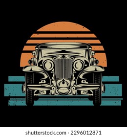 Classic Car Vintage Tshirt Design Vector Illustration