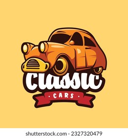 Classic Cars Cartoon Automotive Creative Illsutration Logo