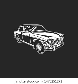 Classic Cars isolated in dark background