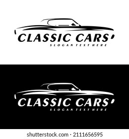 classic cars logo design vector