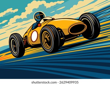 classic cars race pop art design vector art