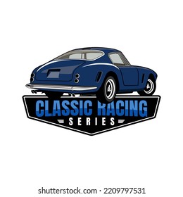 CLASSIC CARS RACING SERIES LOGO DESIGN ILLUSTRATION VECTOR