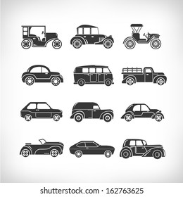 classic cars, vintage car icons