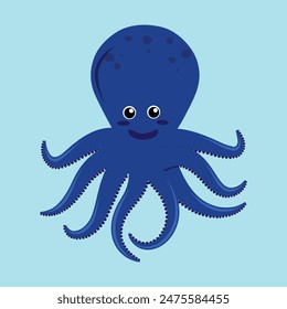 Classic Cartoon style Octopus Vector Design 