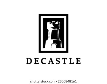 Classic Castle Tower Logo Design. Castle Logo Design Template.