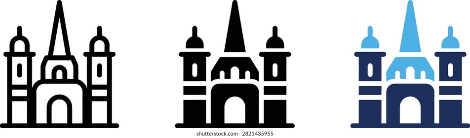 Classic cathedral building, religious architecture, historical landmark, worship place.