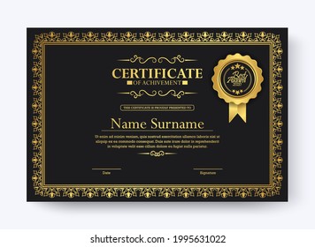 Classic certificate of achievement award template