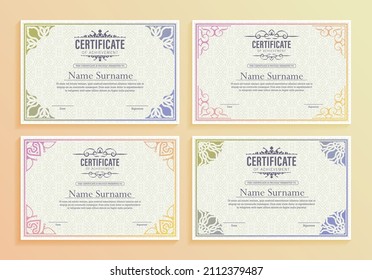 Classic certificate of achievement award template