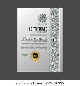 Classic certificate of achievement award template