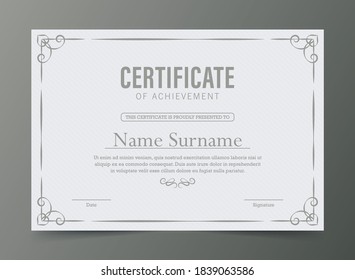 Classic certificate of achievement template