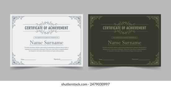 Classic certificate award design template