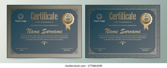 Classic Certificate Award With Gold Template