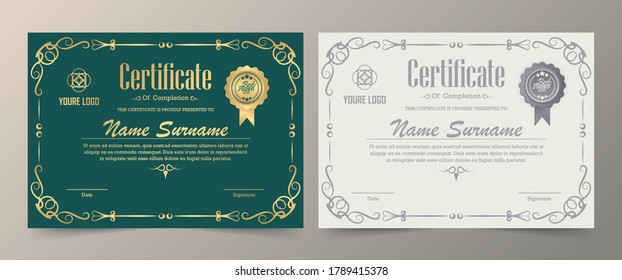 Classic Certificate Award With Gold Template