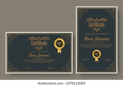 Classic certificate best award template