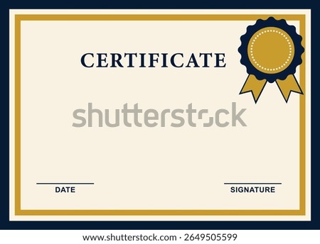 Classic Certificate Template with Badge for Academic or Training Achievement