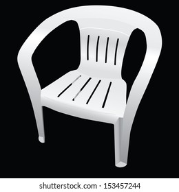Classic chair with a backrest made Ã?Â¢??Ã?Â¢??of plastic. Vector.